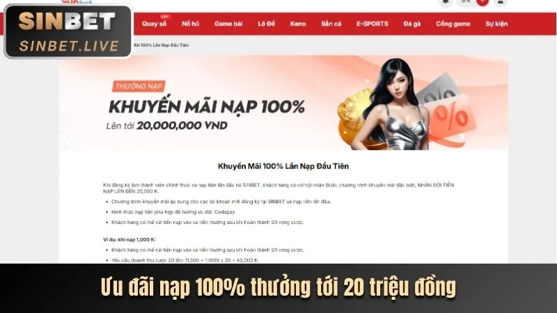 Khuyến mãi đăng ký và nạp tiền lần đầu cho thành viên mới
